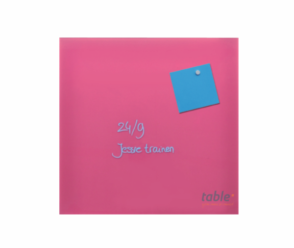 Tabla din sticla magnetica roz 35x35